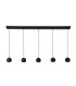 Eindhoven 5 Light Matt Black Bar Pendant_Off