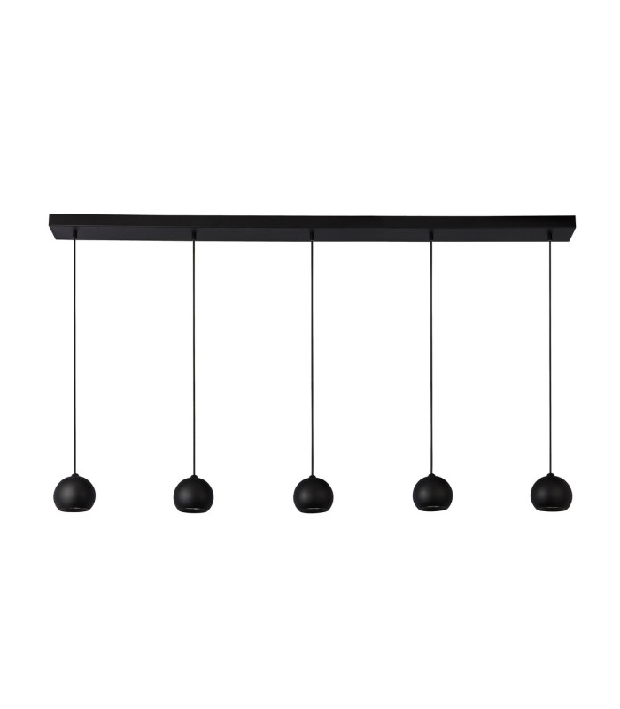 Eindhoven 5 Light Matt Black Bar Pendant_Off
