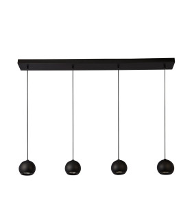 Eindhoven 4 Light Matt Black Bar Pendant_Off