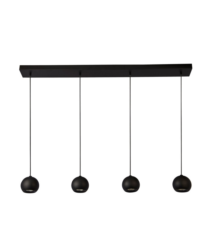 Eindhoven 4 Light Matt Black Bar Pendant_Off