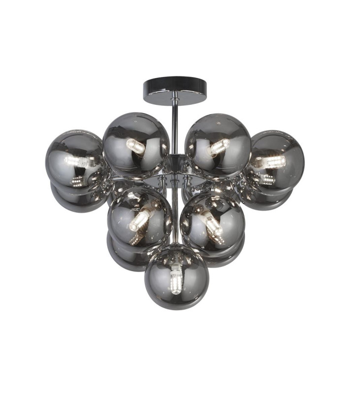 Berry 13 Light Ceiling Light Chrome Smoked Glass_Main