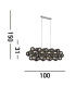 Berry 25 Light Smoked Glass Pendant_Line