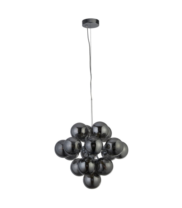 Berry 17 Light Pendant Chrome Smoked Glass_Off