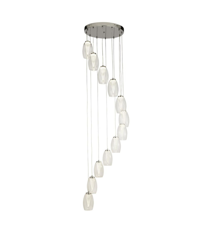 Cyclone 12 Light Drop Pendant Clear Glass 3000K_Main