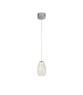 Cyclone 1 Light Pendant Clear Glass 3000K_Main