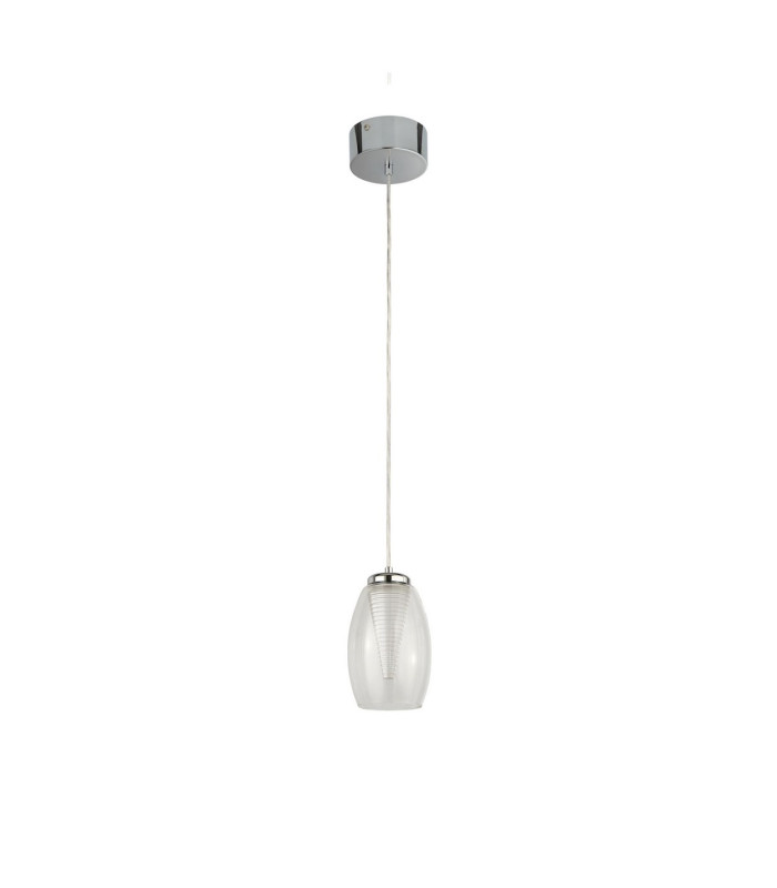 Cyclone 1 Light Pendant Clear Glass 3000K_Off