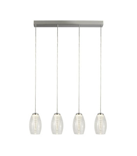 Cyclone 4 Light Bar Pendant Clear Glass 3000K_Main