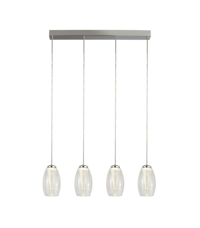 Cyclone 4 Light Bar Pendant Clear Glass 3000K_Main