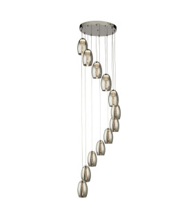 Cyclone 12 Light Drop Pendant Smoked Glass 3000K_Main