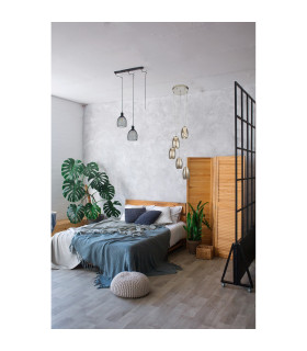 Cyclone 5 Light Drop Pendant Smoked Glass 3000K_Room