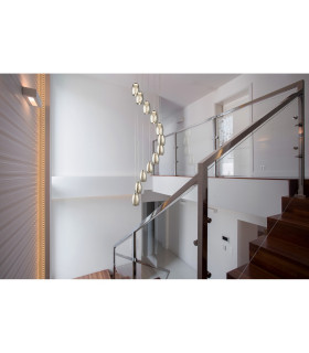 Cyclone 12 Light Drop Pendant Smoked Glass 3000K_Room