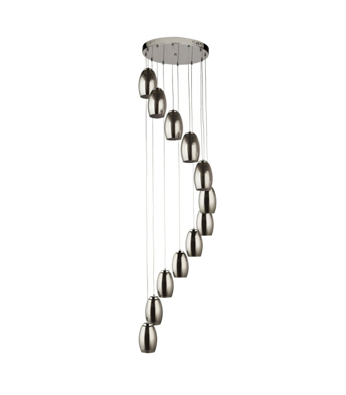 Cyclone 12 Light Drop Pendant Smoked Glass 3000K_Off