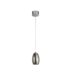 Cyclone 1 Light Pendant Smoked Glass 3000K_Off