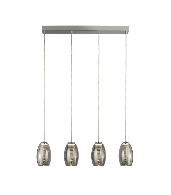 Cyclone 4 Light Bar Pendant Smoked Glass 3000K_Main