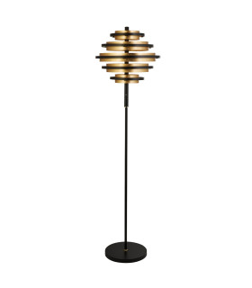 Hive Black/Gold Leaf 5 Light LED Floor Lamp 2700K_Off