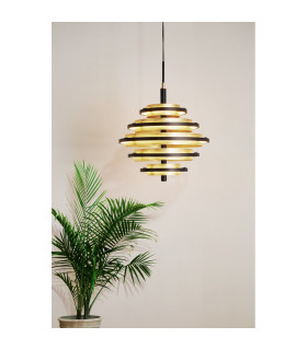 Hive Black/Gold Leaf 5 Light LED Pendant 2700K_Room