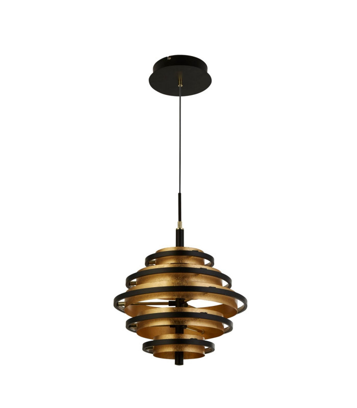 Hive Black/Gold Leaf 5 Light LED Pendant 2700K_Off