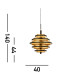 Hive Black/Gold Leaf 5 Light LED Pendant 2700K_Line