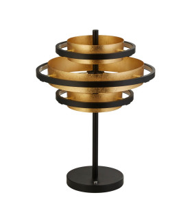 Hive Black/Gold Leaf 3 Light LED Table Lamp 2700K_Off