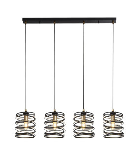Spring 4 Light Bar Pendant Black And Gold_Main