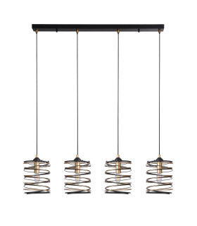 Spring 4 Light Bar Pendant Black And Gold_Off