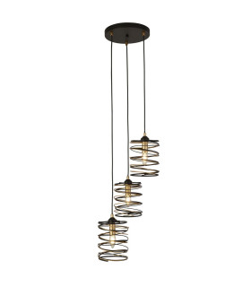 Spring 3 Light Drop Pendant Black And Gold_Main