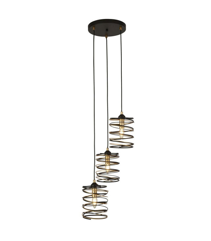 Spring 3 Light Drop Pendant Black And Gold_Main