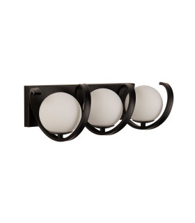 Twister 3 Light Wall Light Matt Black Matt Opal Glass_Off