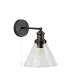 Pyramid Wall Light Matt Black Clear Glass Shade_Off