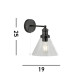 Pyramid Wall Light Matt Black Clear Glass Shade_Line