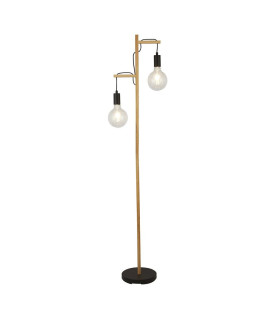 Woody 2 Light Floor Lamp Black And Ash Wood_Main