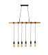Woody 6 Light Pendant Black And Ash Wood_Off