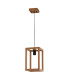 Square Woven Bamboo Wood 1 Light Pendant_Off