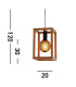 Square Woven Bamboo Wood 1 Light Pendant_Line