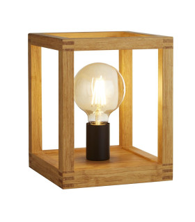 Square Woven Bamboo Wood 1 Light Table Lamp_Main