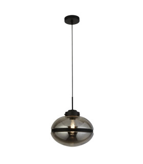 Meringue 1 Light Smoked Pendant Black Band Detail_Main