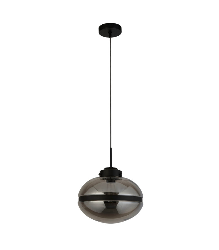 Meringue 1 Light Smoked Pendant Black Band Detail_Off
