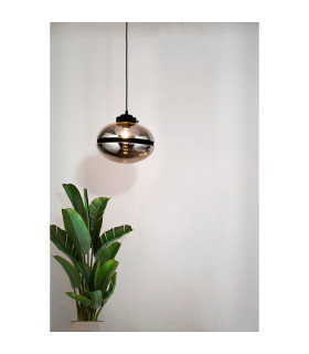 Meringue 1 Light Champagne Pendant Black Band Detail_Room