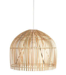 Bali 1 Light Pendant Bamboo Shade Black Suspension_Main
