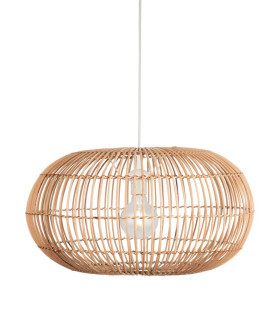 Bali 1 Light Pendant Rattan Shade Black Suspension_Main