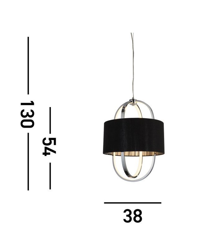 Madrid LED Pendant Black Shade 3000K_Line