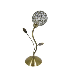 Bellis Table Lamp Antique Brass Clear Glass Deco Shade_Main