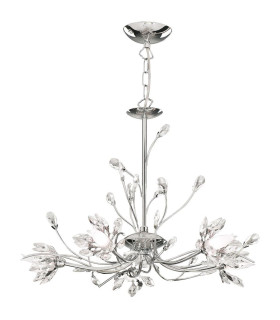 Hibiscus 5 Light Ceiling Chrome Clear Glass_Main