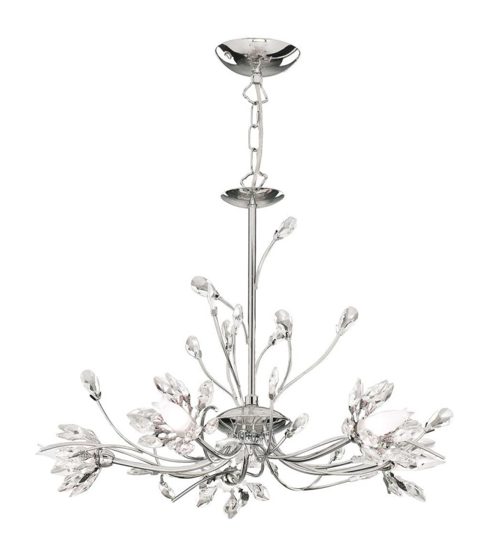 Hibiscus 5 Light Ceiling Chrome Clear Glass_Main