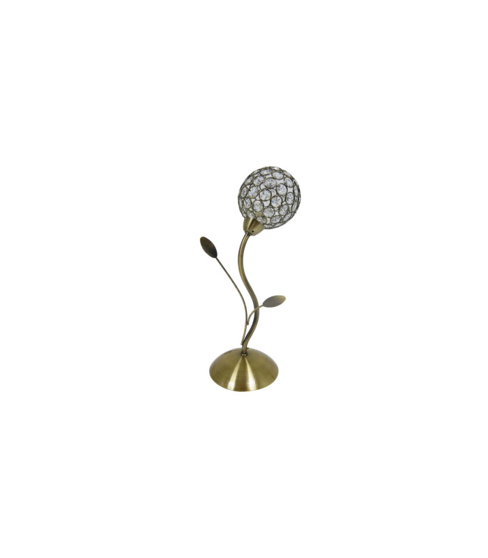 Bellis Table Lamp Antique Brass Clear Glass Deco Shade_Off