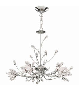 Hibiscus 5 Light Ceiling Chrome Clear Glass_Off