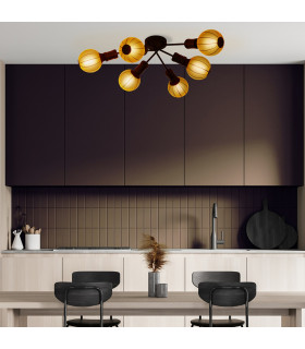 Dance 6 Light Ceiling Light Sand Black_Room