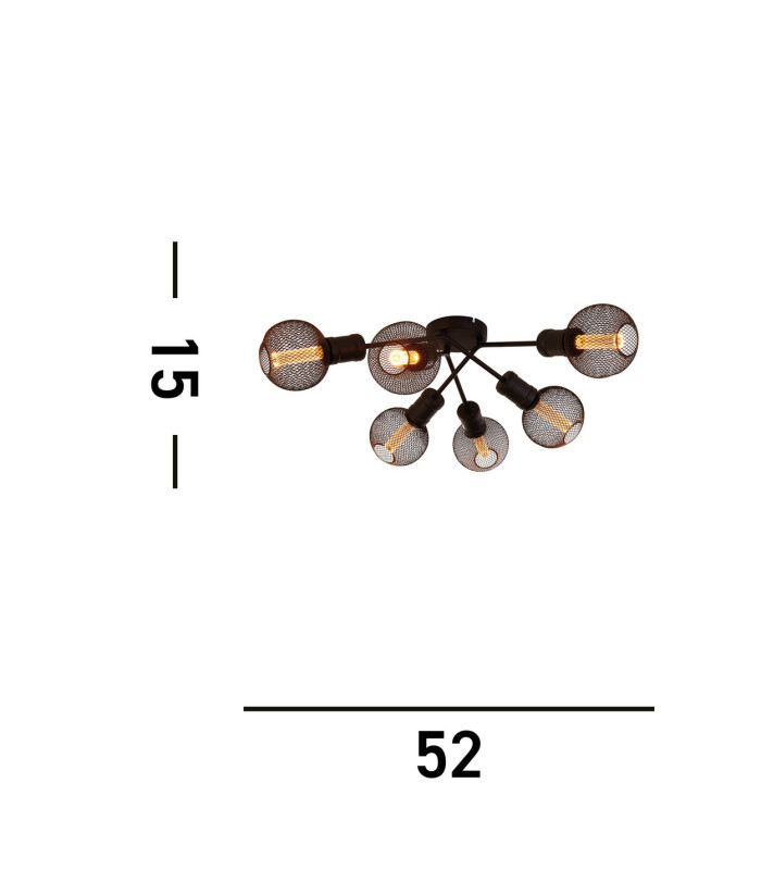 Dance 6 Light Ceiling Light Sand Black_Line