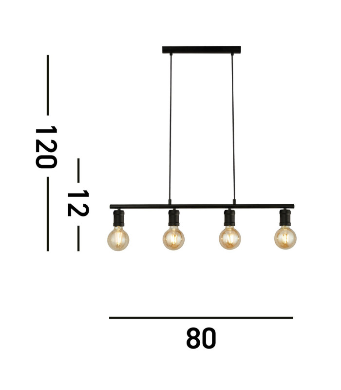 Dance 4 Light Bar Pendant Sand Black_Line