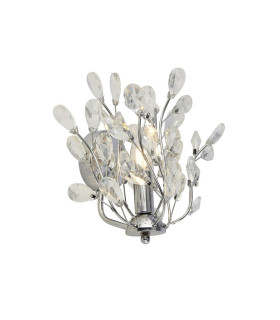 Bouquet 1 Light Chrome Wall Light Crystal Glass_Main